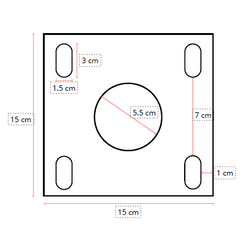 PLATINE POUR POTEAU ROND Ø60MM GALVA
