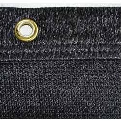 TOILE PE 100 % 1.50X50M NOIRE AVEC ILLETS 12MM
